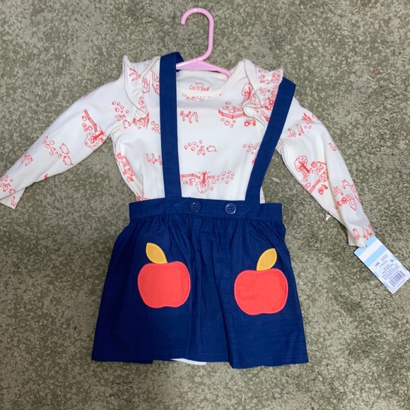 Cat & Jack Other - Cat & Jack apple dress and onesie set 18 months